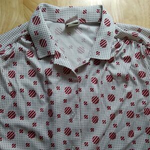 Vintage 70s Graff Geometric Dots Circles Pattern Disco Shirt